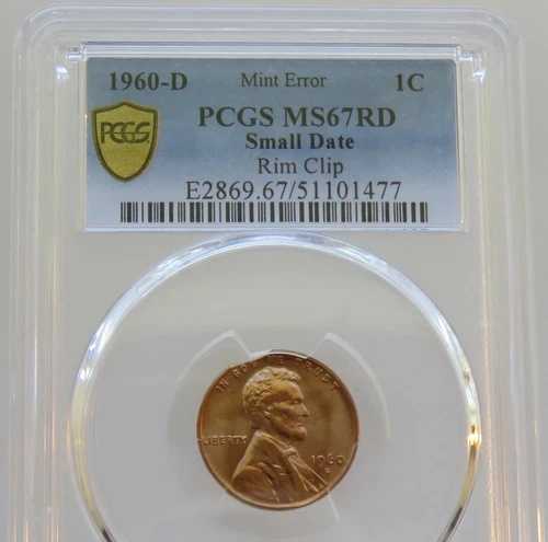 1960-D リンカーン記念館 - PCGS MS 67 RD - スモールデイト - リムクリップ - F#1477