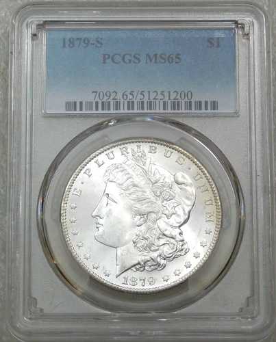 1879-S モーガン銀貨 PCGS MS65 フロスティPQ 鑑定済み 新品ホルダー #N152A