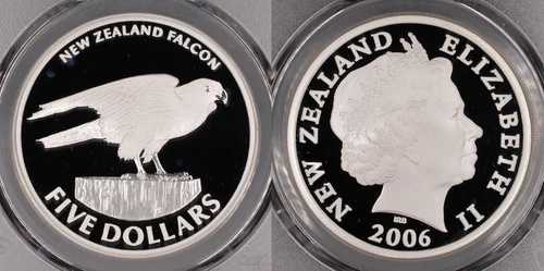 ニュージーランド 2006年 プルーフシルバー 5ドル ファルコン PCGS KM# 148a PR68DCAM FDC UNC #2821|WORLD RESOURCE【QUEEN店】