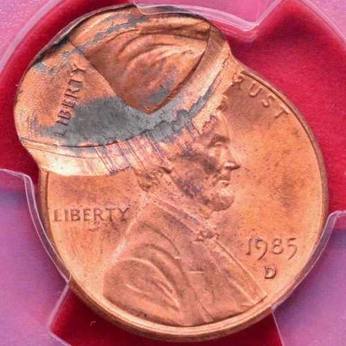 1985-D ダブルストライクエラー リンカーン記念セント！ PCGS MS-65 RD