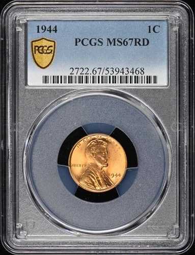 1944年 1C リンカーン・セント - タイプ1 ウィートリバース PCGS MS67RD