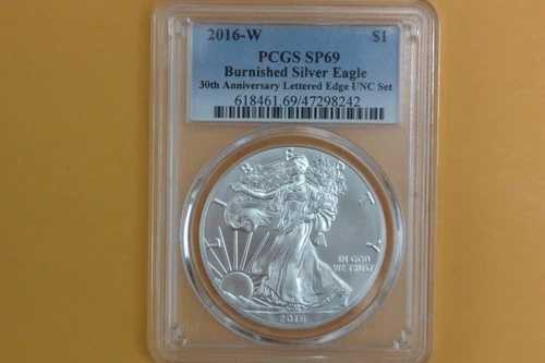 2016年 バーニッシュ加工 シルバー イーグル PCGS SP69 年次ドル シルバー イーグル UNC セット トーニング