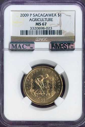 2009-P サカガウィア農業ドル NGC MS67 MAC 最高品質 ??
