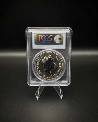 1990年 オーストラリア 5ドル クッカバラ 1オンス 銀貨 .999 PCGS MS69 パープルトーン