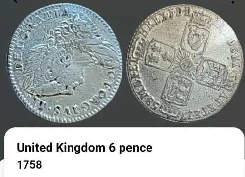 イギリス 銀貨6ペンス