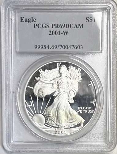 2001-W アメリカン シルバー イーグル S$1 PR69 DCAM PCGS