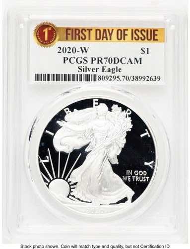 2020-W プルーフ シルバー イーグル 1オンス FDI 1ST PCGS PR70