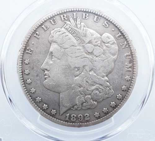 1892年 S モーガン銀貨 $1 PCGS 純正クリーニング済み F ディテール - U529