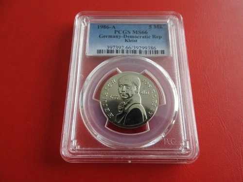 * DDR 5 マーク 1986 PCGS MS66 * ハインリヒ・フォン・クライスト (KOM)(2)-