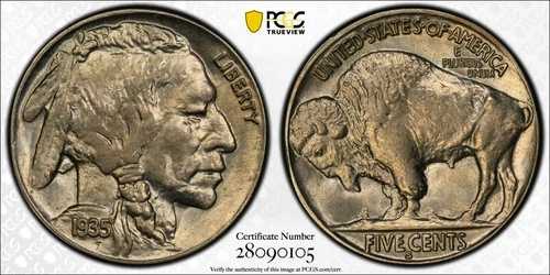 1935-S バッファローニッケル PCGS MS65