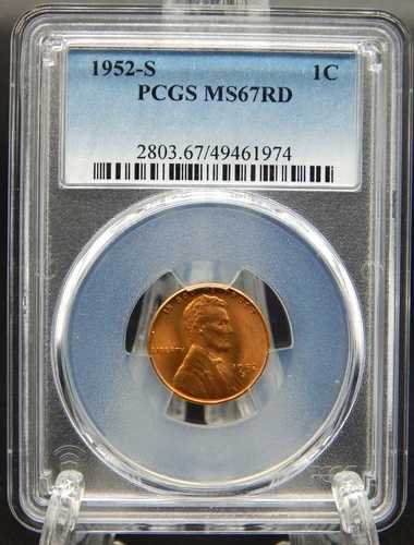 1952-S PCGS MS67 RD RED リンカーンウィートバック セント #BT-39 61,710円