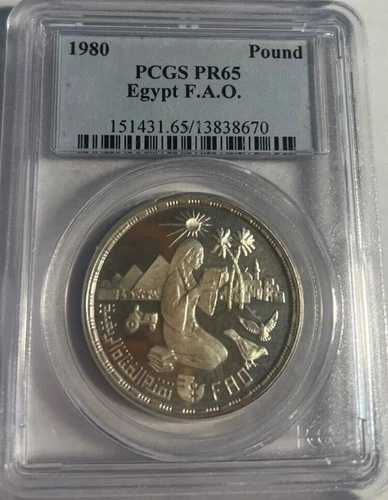 1980年 エジプト F.A.O. ポンド PCGS PR 65-Gorgeous-3000 鋳造プルーフコイン
