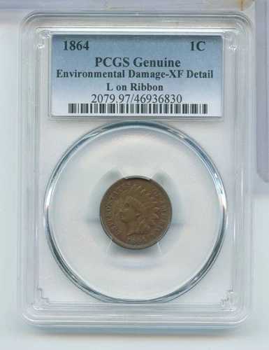 1864-L インディアンヘッド セント 1セント PCGS XF 詳細 フィラデルフィア造幣局 ST397