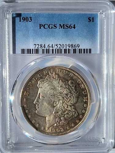 1903-P PCGS MS-64 薄い色調、光沢あり、PL モルガン銀貨 #281 に近い