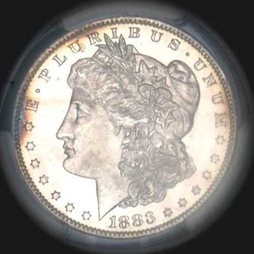 1883-O モルガン銀貨 ? PCGS 認定 MS65 ? 宝石グレード、わずかな変色 PQ+