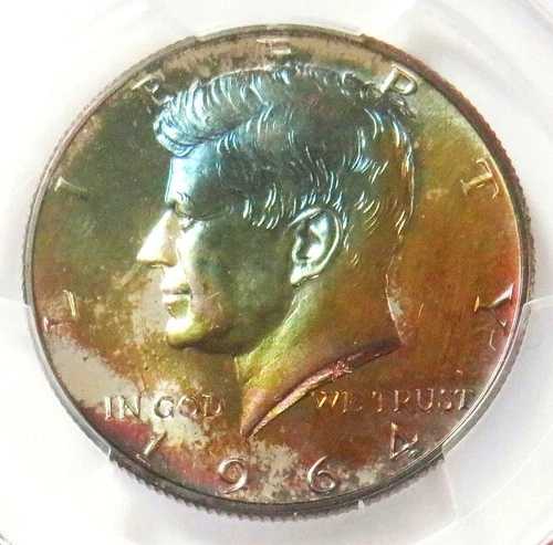 モンスター「カラー」1964年 アメリカ シルバープルーフ ケネディ ハーフダラー PCGS PR 66