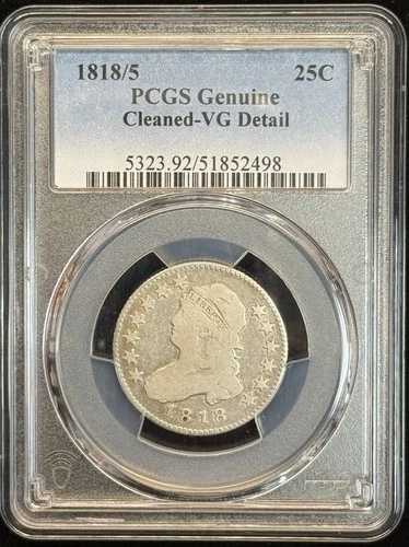 1818/5年胸像クォーター、VG詳細、PCGS (12038)