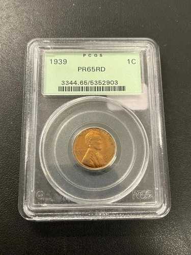 1939年 プルーフ小麦セント PCGS PR-65 RD - プルーフ小麦ペニー - 初期日付 - スラブ - 1セント