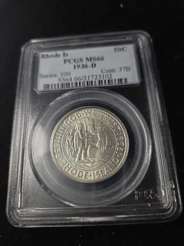 ロードアイランド記念銀貨ハーフドル 1936-D MS66 PCGS 2