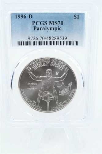 1996-D PCGS MS70 パラリンピック銀貨 現代記念ドル