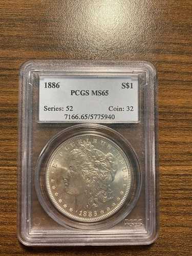 1886-P モルガン銀貨 $1 PCGS ミントステート 65 MS 65
