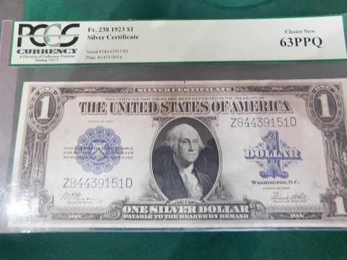 銀証明書ドル PCGS 63PPQ 1923 ホワイトウッド