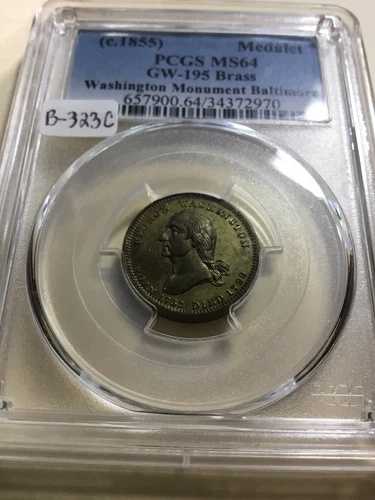 （1860年代）ワシントン・ベイカー 323C、GW-195、生誕と死/バルト記念碑、PCGS MS-64