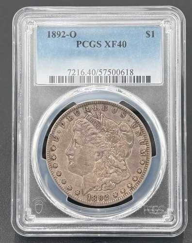 1892年 O モルガン銀貨 $1 PCGS XF 40、低鋳造枚数セミキーデート