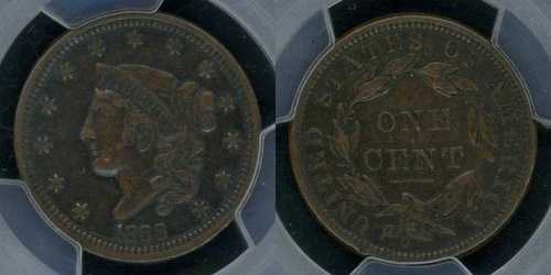 美しい1838年製マトロンヘッド・モディファイド・リバティヘッド・ラージセント、PCGSグレードXF40