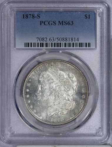 1878-S モーガン銀貨 $1 PCGS MS63 - PLに近い！すごい！