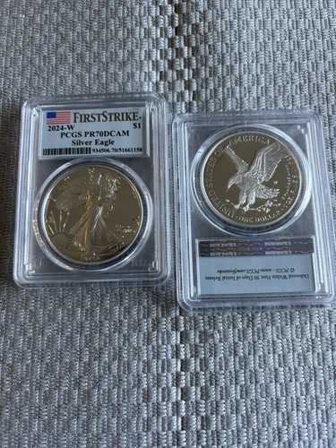 2024 W 1オンス シルバー イーグル プルーフ PCGS PR70 DCAM - ファーストストライク フラッグラベル