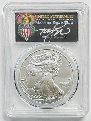 2019年-(W) 1ドル シルバーイーグル PCGS MS70 WP FDI クリーブランドトーチで鋳造