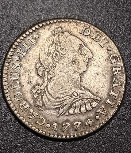 トーンボールド 1774年 光沢 1 リアルシルバー コロニアルアメリカ カリコタイプ メキシココイン