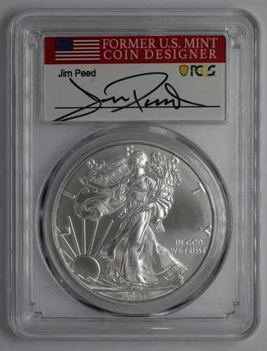 2021年 1ドル アメリカン シルバー イーグル T-1 緊急発行 FDOI ジム・ピード ラベル PCGS MS70