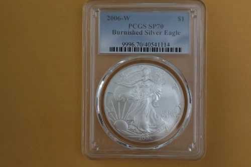 2006-W バーニッシュド アメリカン シルバー イーグル PCGS SP70 - トーニング