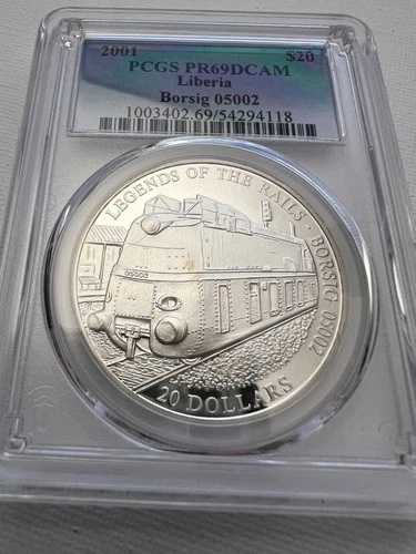 リベリア 2001 シルバー $20 ボルシッグ 05002 PCGS PR69 DCAM 61,710円