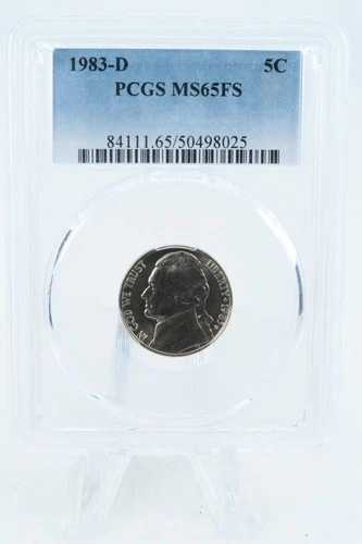 1983-D PCGS MS65FS ジェファーソン ニッケル フルステップス ビジネス ストライク 5C 61,710円