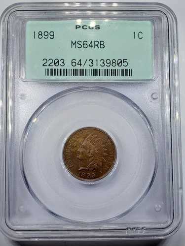 1899 P PCGS MS64 RB レッドブラウン - インディアンヘッド セントペニー - OGH