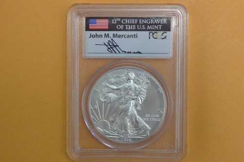 2011 W (バーニッシュ加工) シルバーイーグル PCGS MS70 マーカンティサイン入り