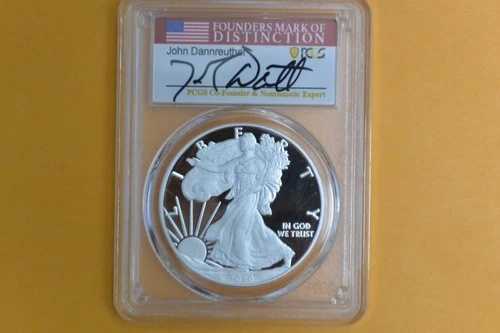 2020-W 1ドル プルーフ シルバー イーグル PCGS PR70DCAM FDI デンバー ジョン・ダンロイテル