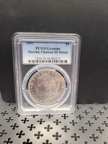 1891年 $1 PCGS 純正 ハードクリーニング済み XF ディテール