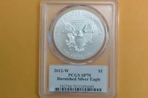 2012-W $1 バーニッシュドシルバーイーグル SP70 PCGS エドマンド・モイ直筆サイン
