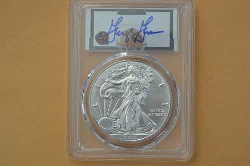 2020年 (S) シルバー アメリカンイーグル $1 PCGS MS70 緊急FDI ジョージ・ガービン