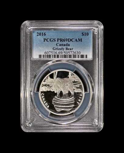 カナダ 2016年 10ドル 銀貨 - PCGS PR69 - Top Pop ?? Reflections Grizzly ??