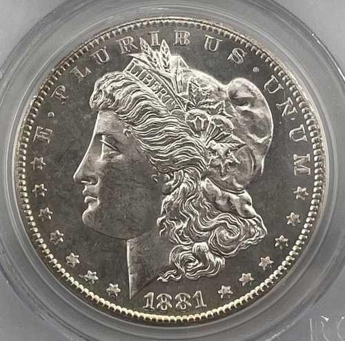 1881年 S 米国モルガン銀貨 $1 PCGS MS 64 61,710円