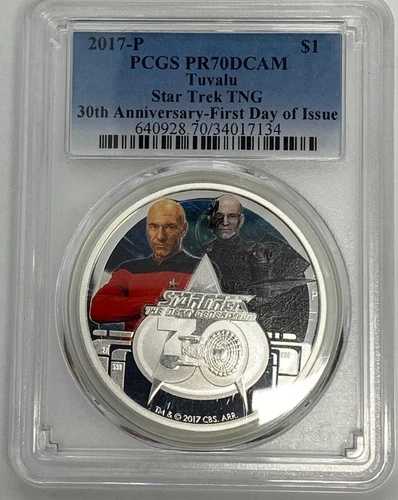2017年 ツバル S$1 スタートレック TNG 30周年記念 ピカード ロキュータス PCGS FDOI PR70