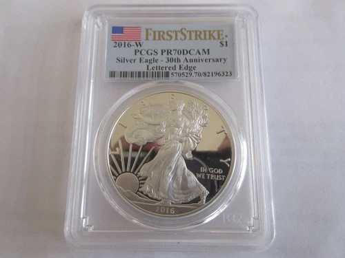 2016-W シルバーイーグル $1 PCGS PR70DCAM 30周年記念レタードエッジ