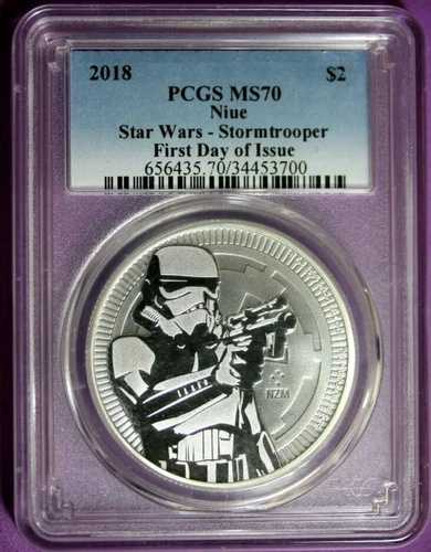 2018 PCGS MS70 ニウエ スターウォーズ ストームトルーパー 1オンス シルバーコイン 初日発行?