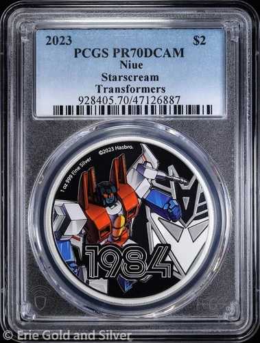 2023年 ニウエ 2ドル 1オンス シルバー プルーフ トランスフォーマー スタースクリーム PCGS PR 70 DCAM