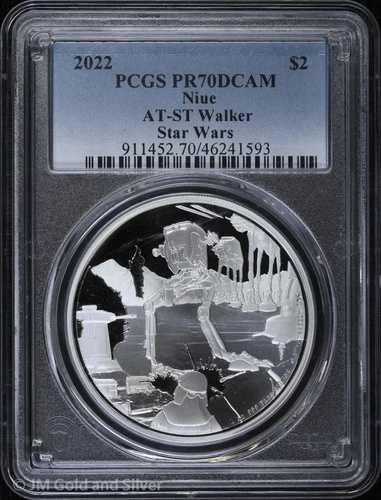 2022年 ニウエ 1オンス シルバー プルーフ AT-ST ウォーカー PCGS PR 70 DCAM | トップポップ スターウォーズ